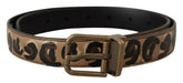 Dolce & Gabbana Brown Leather Leopard Print Bronze Metal Buckle Belt -   -  Dolce & Gabbana.